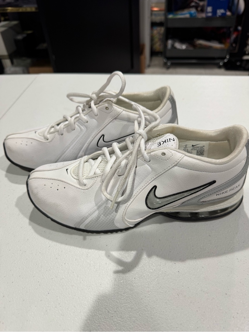 Nike Men’s White Black Gray Air-React Casual Sneakers